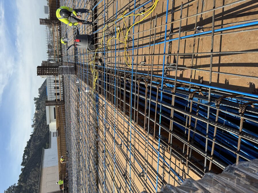 Home Depot parking structure tendon layout during construction