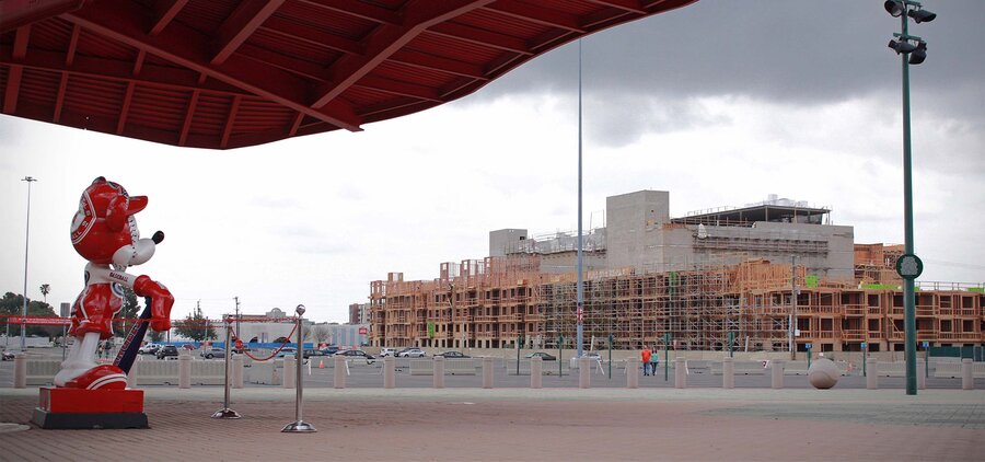 The George parking structure during construction